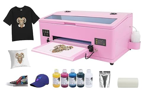 MOYEE A3 1390 DTF Printer Transfer Printing Machine 100% Transfer Rate for DIY Print T-Shirts, Leather, Other Textile,Auto Cleaning(DTF Printer+Software+Ink+ Film)