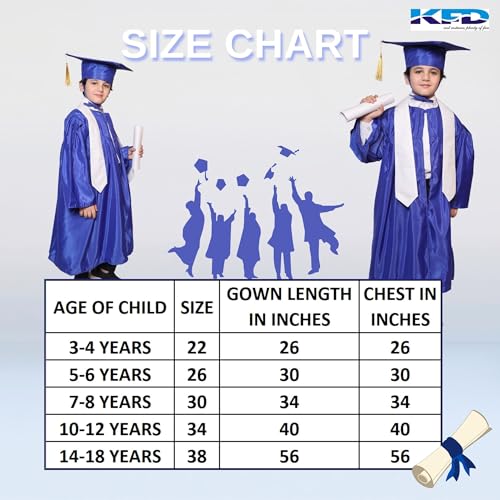 Image of Kaku Fancy Dresses Graduation Gown With Hat & Stole /Scarf | Degree Costume For Convocation Dress For Boys & Girls