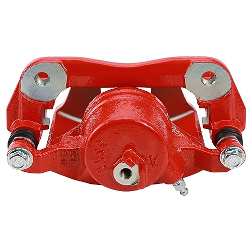 Image of TRQ Front Brake Caliper Set Painted Red Brackets Compatible with 2014-2015 Acura ILX 2003-2017 2013-2021 Honda Accord Civic