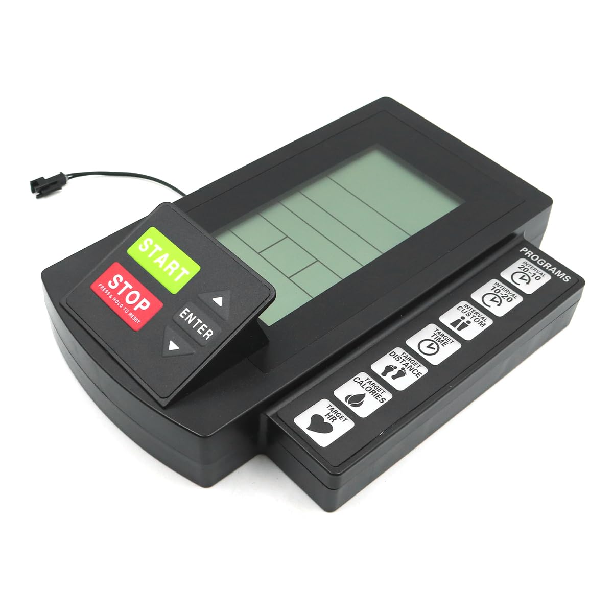 Ticha Tachimetro per cyclette con resistenza al vento, compatibile con la maggior parte delle cyclette stazionarie, display LCD di ricambio.