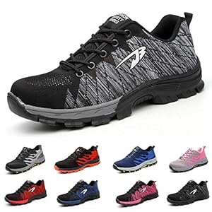 Veiligheidsschoenen Heren Dames Lichtgewicht Werkschoenen mit Staal neus Laag Werkveiligheidsschoenen Ademende Schoenen…