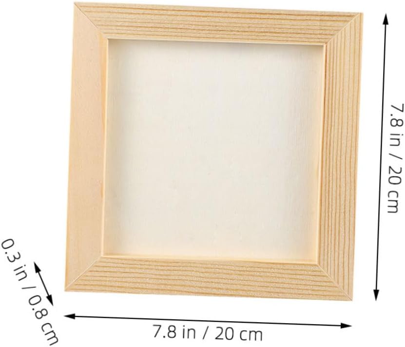 KICHOUSE 5pcs Paintable Wood Picture Frames 20x20cm with 16.5x16.5cm Inner Size, Blank Craft Photo Frames for ’ DIY Painting and Artwork Display