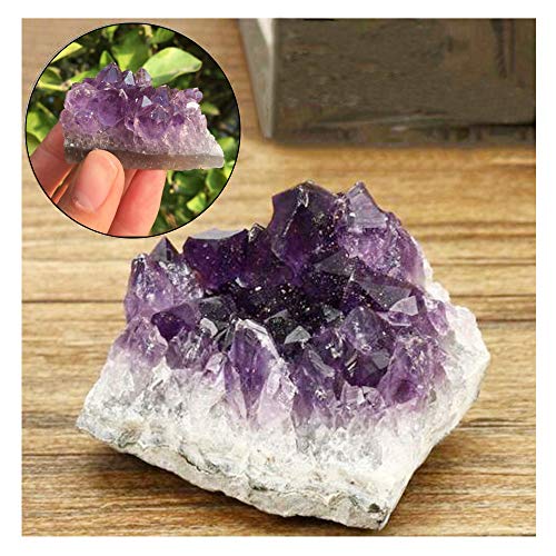 Wixine 1 Pcs Natural Raw Amethyst Quartz Druzy Crystal Cluster Healing Specimen Decor
