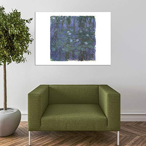 Nénuphars bleus Claude Monet affiche encadrée extra large grand tableau décoration murale mat - 7