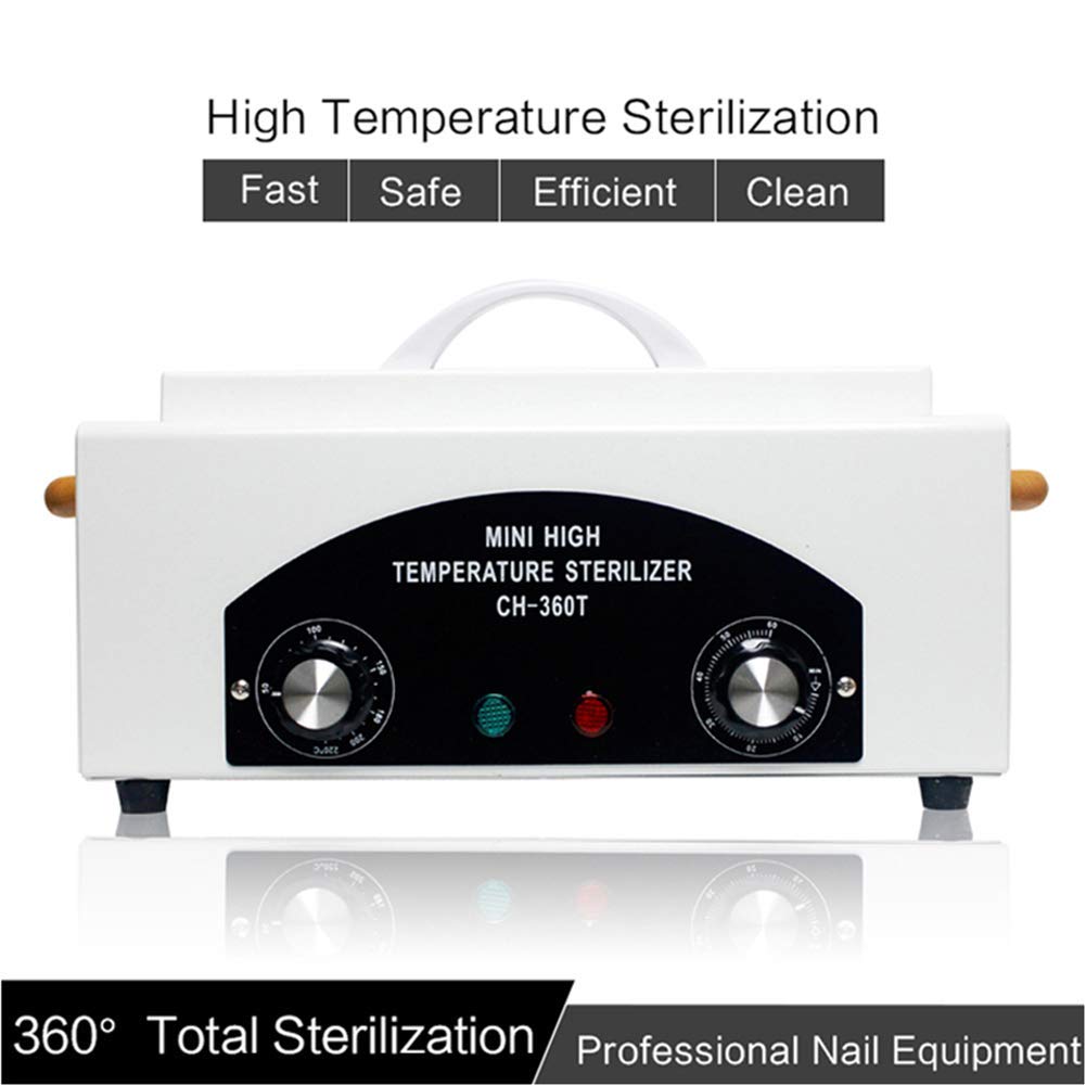 300W Calor Alto Temperatura Esterilizador Caja Mini Desinfección Gabinete para Uñas Manicura Herramienta Facial Piel Belleza Salón Limpieza Equipo (220 ℃)