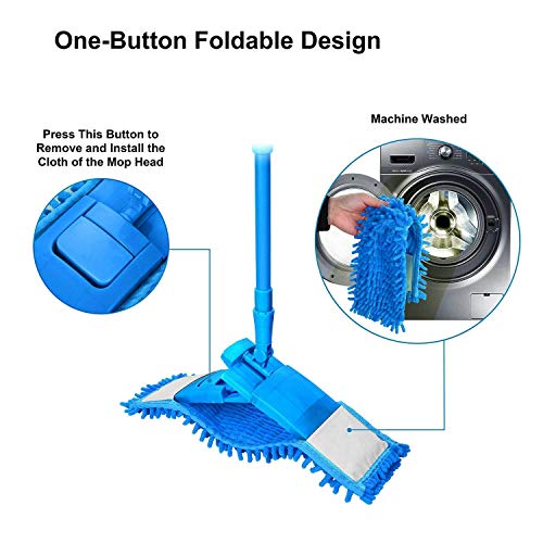 Image of SOULWARE Special Flat Microfiber Magic Mop for Floor Cleaning, Home Hands Free Squeeze Mop 360 Degree for Hardwood, Laminate Floor, Stainless-Steel Handle, Bucket Less Mop and Microfiber Refill