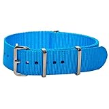Clockwork Synergy Classic Nylon Nato watch straps bands (20mm, Electric Blue)