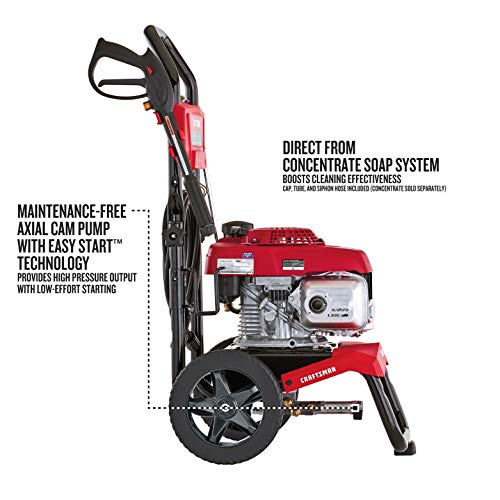 CRAFTSMAN 3100 MAX PSI at 2.4 GPM Gas Pressure Washer with Second Story Kit, 25-Foot Hose, and 5 Quick-Connect Nozzles, Powered by HONDA
