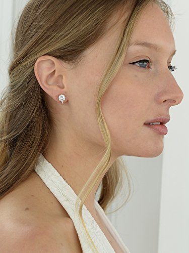 Mariell Clip-On Cubic Zirconia Crystal Stud Earring, 2 Carat, for Wedding, Bride, Prom, Birthday Gift4