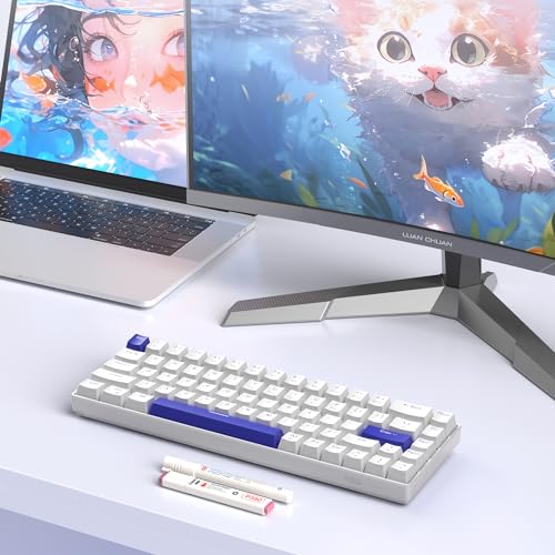 Image of MageGee Portable 60% Mechanical Gaming Keyboard, RGB Backlit Compact 68 Keys Wired Mini Keyboard for Laptop PC Mac, Hot Swappable, Blue Whale Switch - White