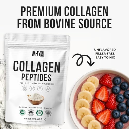 Image of Bovine Collagen Peptides Powder Hydrolyzed Type I & III Protein, Grass-Fed Pasture-Raised Source, Unflavored Collagen Supplement Paleo-Friendly for Active Lifestyles & Wellness Non-GMO, 100g (3.5 oz)