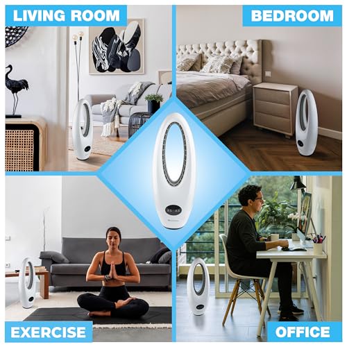Comfort Zone 28-Inch Oscillating Bladeless Tower Fan with Remote Control, 3 Speeds, 70° Oscillation, Portable Tower Fan with 9-Hour Timer & LED Display – Ideal for Home, Bedroom, Dorm, or Office by Comfort Zone - Image 5