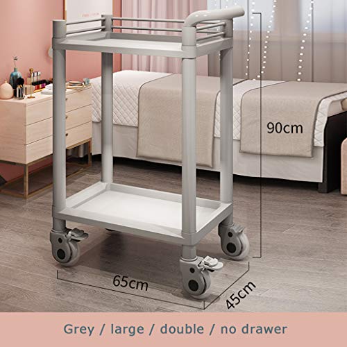 Carrello di Servizio per Cucina a Doppio Strato, Carrello per Salone di Bellezza con Ruote Multifunzionale, scaffale di stoccaggio, Carrello per la Pulizia del Ristorante, Bar