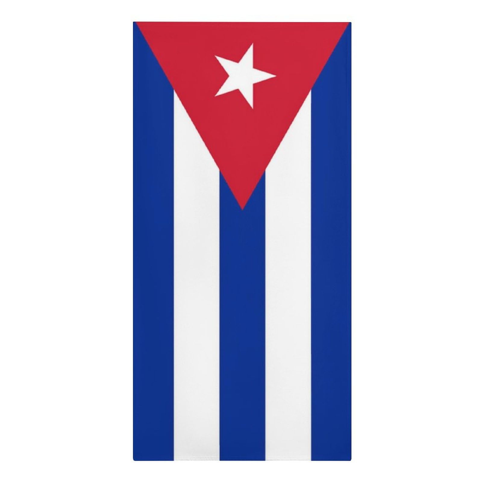 Serviette De Plage - Grande Serviette De Bain en Microfibre avec Imprimé Drapeau National De La République De Cuba pour Adultes Et Enfants Absorbante sans Sable Séchage Rapide 90X180Cm