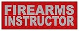 TACTICAL IDENTIFICATION PATCHES Firearms Instructor - 11x4 - Gray Lettering - Red Backing - Hook Fabric
