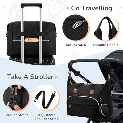 image for Tenot Diaper Bag Tote, Baby Bag Travel Diaper Tote Bag with Pacifier C