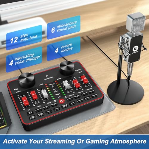 Image of neculogy Podcast Equipment Bundle, BM-800 Condenser with Voice Changer, Recording Studio Package - Podcast Microphone Bundle for Laptop, Streaming /Live Broadcast /YouTube Recording
