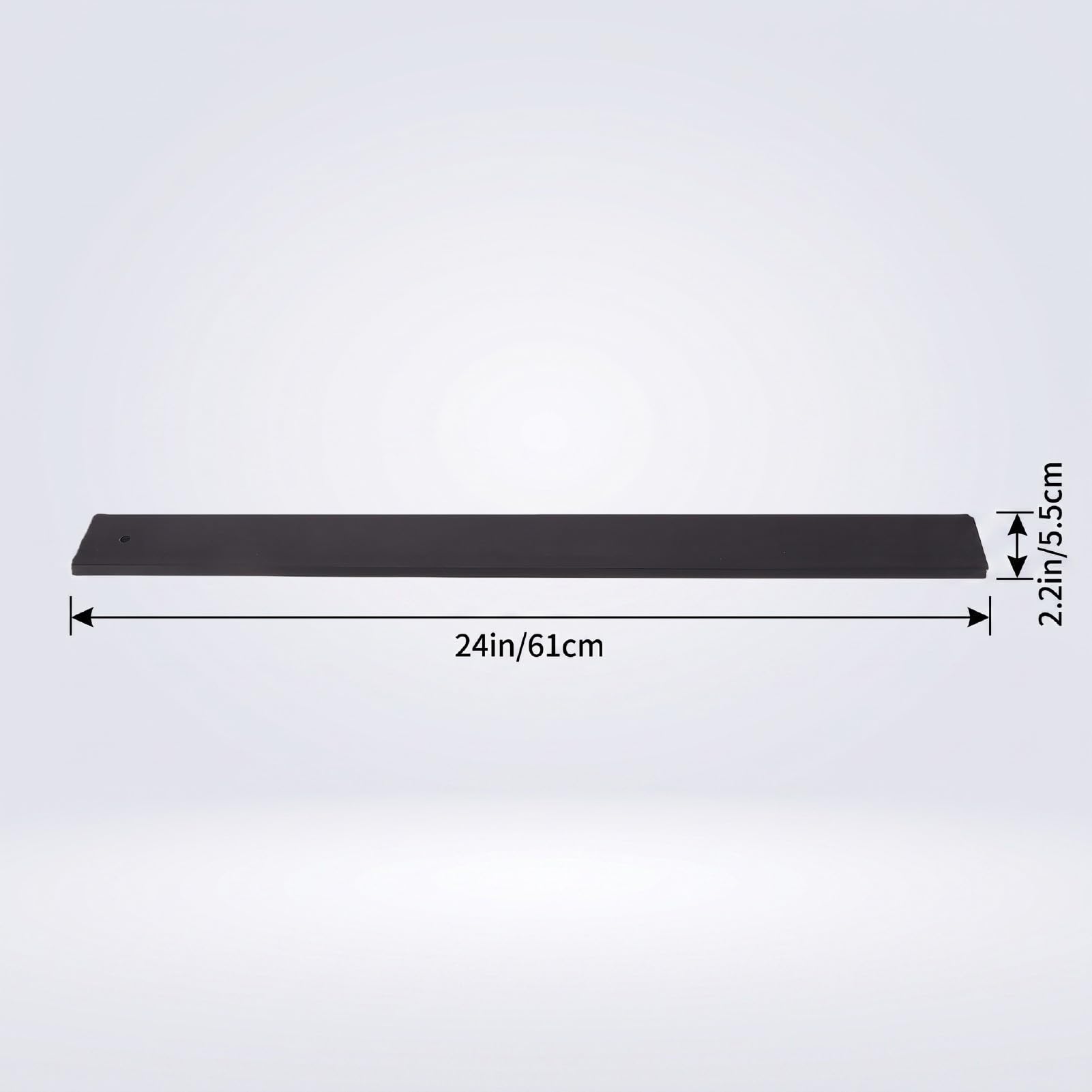 Cryfokt Borde Recto con Revestimiento Resistente Al Desgaste, 24 X 2,2 Pulgadas, Acero, Negro