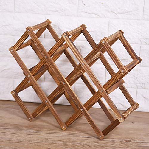 Soporte de vino plegable de madera para 10 botellas miniatura 6
