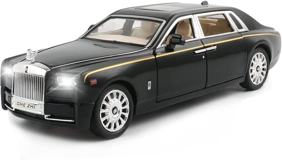 Rolls-Royce Phantom Model,Alloy Pull Back Toy car with Sound and Light Car Toy (Multicolor, Pack of: 1)