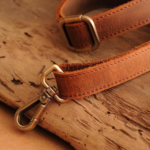 Genuine Leather Purse Strap with Swivel Clasps for Purse Handbags Laptop Cases, Large, Brown4