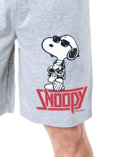 Peanuts Mens' Snoopy Rocker Cool Punk Character Sleep Pajama Shorts2