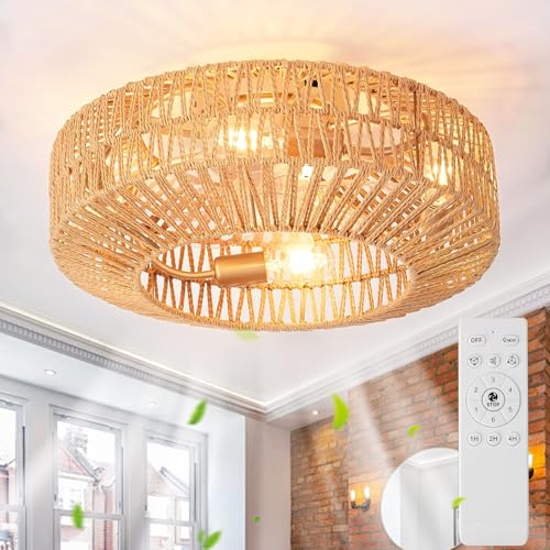Lampe avec ventilateur en corde rétro, créez un cocon de fraîcheur chez vous