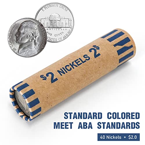 Image of LLIKED 83 PCS Preformed Coin Wrappers Rolls-Nickels
