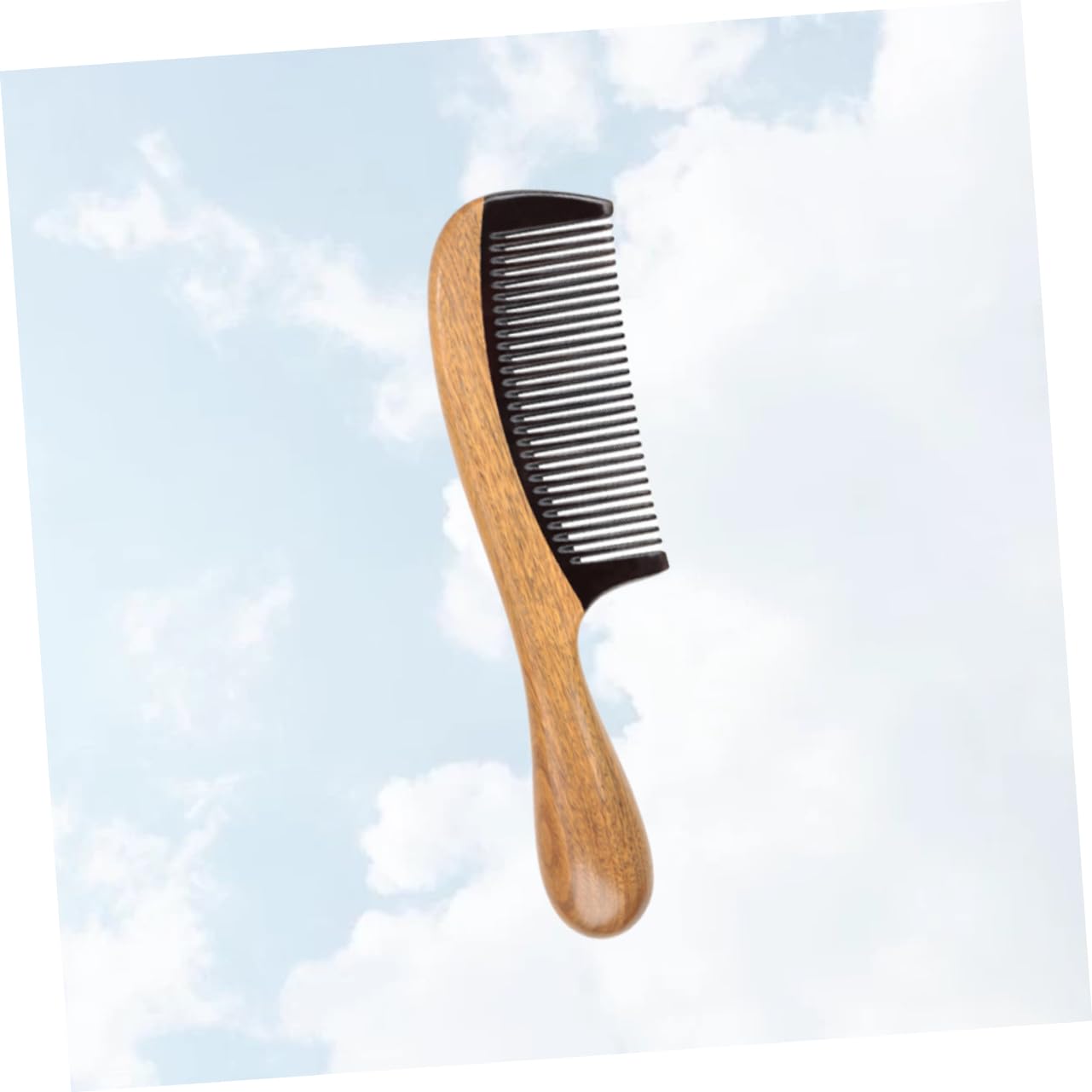 Didiseaon 3 Piezas peine de madera natural peine afro de madera hecho a mano con mango redondo burlas del cabello s antiestático dentado de cuerno grueso África Bambú