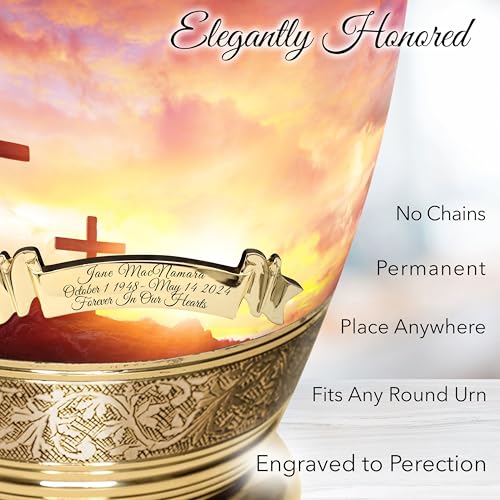 Image of Sunset Cremation Urn for Ashes for Women - Personalized Cremation Urns for Human Ashes Adult Female Decorative Urns - Beautifully Handcrafted Cross Urn