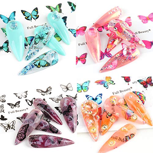 Adesivos de Transferência de Arte de Unhas Borboleta 10 peças Adesivos de Arte de Borboleta Decoraçõ