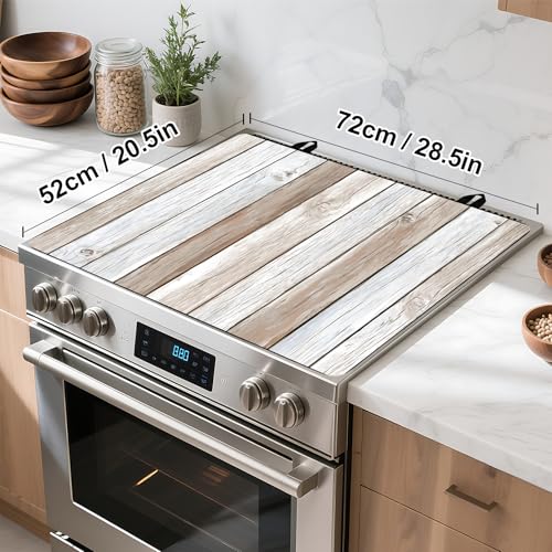 Image of Stove Top Cover Retro Flower Gas Stove Top Cover for Home Decoration Kitchen Pad Non-Stick Washable Cooktop Covers Countertop Protector Keep Stove Clean 28 inchx20 inch (Texture-3)