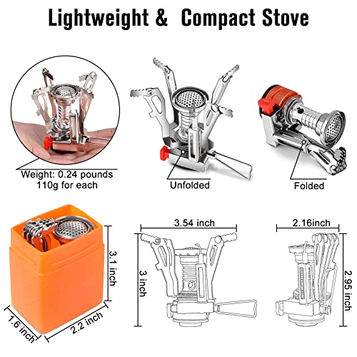 G4Free Portable Camping Stoves Backpacking Stove With Piezo Ignition, Stable Support Wind-Resistance Camp Stove For Outdoor Camping Hiking Cooking(1Pcs) #TOP1