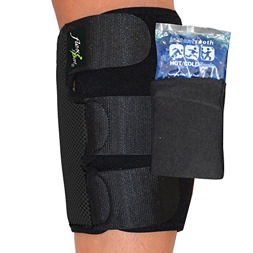 Soporte dowricks - compresión manga NON-SWEAT, NO-RASH, alivio del dolor por lesiones dowricks. NO NEOPRENO, LÁTEX LIBRE. 4DflexiSPORT (Left, 43-50cm)