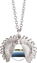 Sparsely Populated Art Deco Fashion Sunflower Necklace Pendant Locket Jewelry