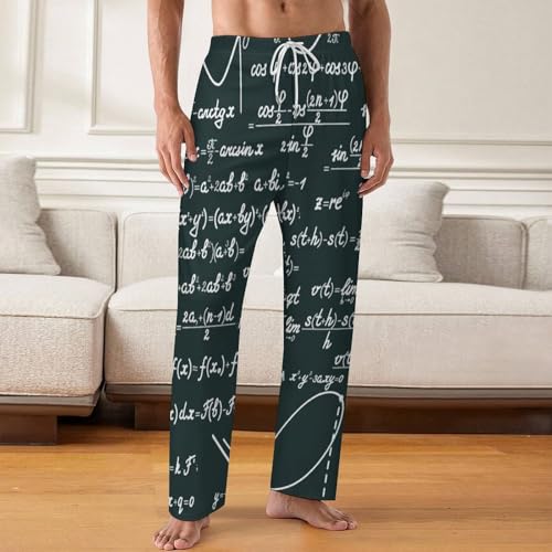 Handwritten Math Formulas Pattern Comfy Pajama Pants Adjustable Sleepwear Beach Pants for Men2