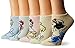 Disney Women's Princess 5-Pack No Show Socks, Assorted, 9-11