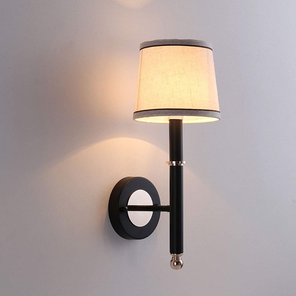 OZBMA Wall Mounted Light Indoor E14 Lamp Nordic Modern Minimalist Living Room Background American Personality Creative Aisle Book Bedroom Bedside Sconce PVC Fabric