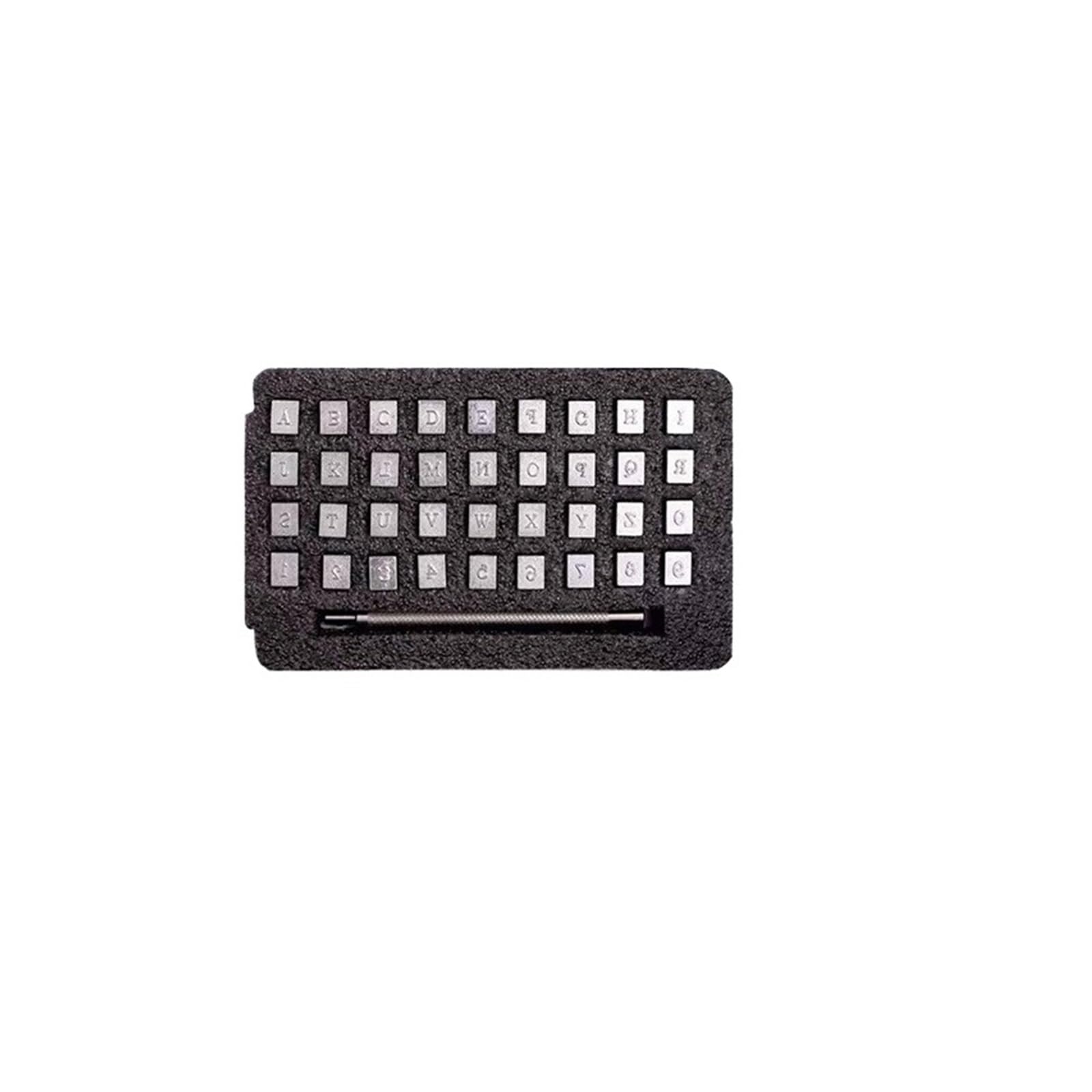 Leather Letter Stamp Set Capital Letters and Numbers Stamp Set, 1/4” / 6mm Alphabet Tools Leather Craft Stamping Art Tool(3.5MM)