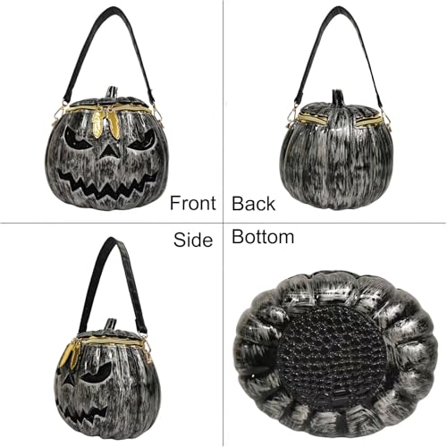 Image of Men and Women PVC Pumpkin Shaped Crossbody Shoulder Bag Handbag Halloween Pumpkin Purse