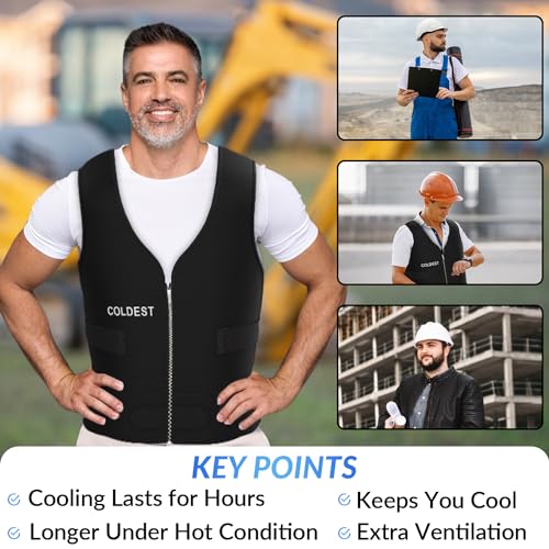 Colete refrescante Coldest Cooler, jaqueta reutilizável para clima quente, colete de gelo para homen