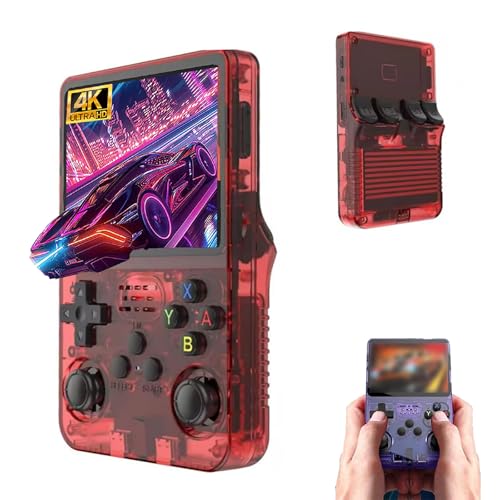 Gamelab All in One Console, Gamelab Handheld Retro Gaming Console, 3.5in 4K HD Display Mini Video Game Console with 64/128G Over 15000+ Games, Relive The Classics, Anywhere, Anytime (64G Red)
