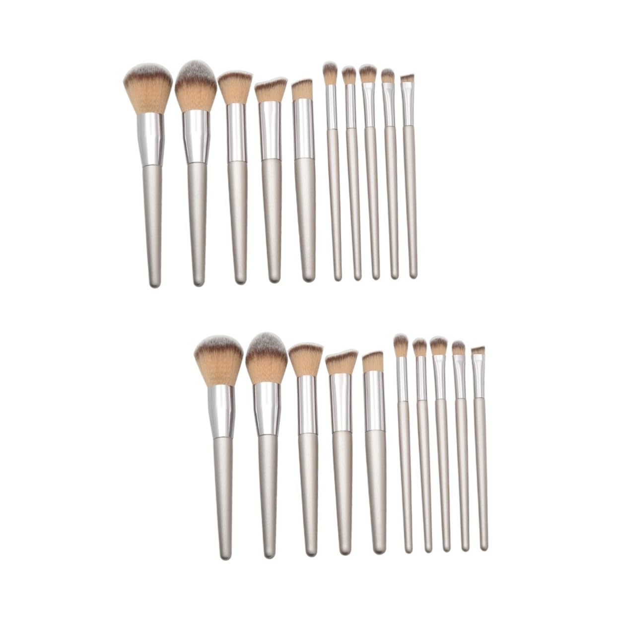 DOITOOL 20piezas Brochas De Maquillaje Mango De Madera Forma De Cono Kit Profesional Portátil Para Cosméticos y Maquillaje Polvo y Líquido