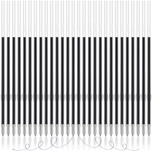 100 Stück 0,7mm Kugelschreiberminen, Schwarz Blau Austauschbare Kugelschreiber Minen Tintenschreiber Ersatzminen Glatte Nachfüllmine für Büro Schule Kugelschreiber