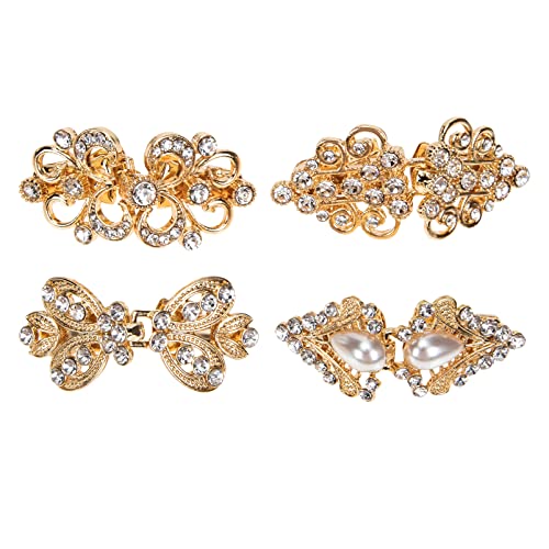 Clips de cardigan perle de mariage pour femme et broches de chemise rétro dorées