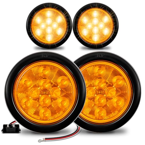 4" Amber Trailer Tail Lights with 10 LED