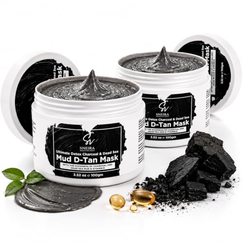 Image of Mud D-Tan Mask100g(Pack of 2) Ultimate Detox Charcoal & Dead Sea Minerals for Clearer Skin | Deep Cleansing, Brightening, and Revitalizing Face Mask