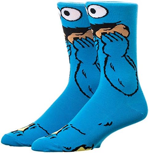 360-Degree Crew Socks Cookie Monster