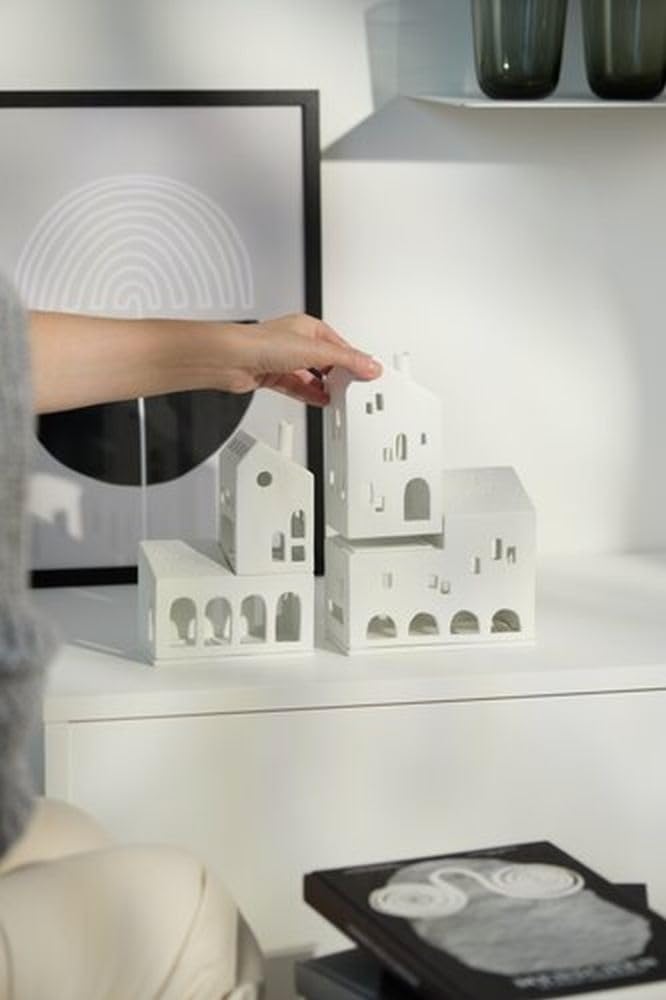 Räder Lichthaus „Stapelhaus der tanzenden Fenster“ – 2 stapelbare Porzellanhäuser