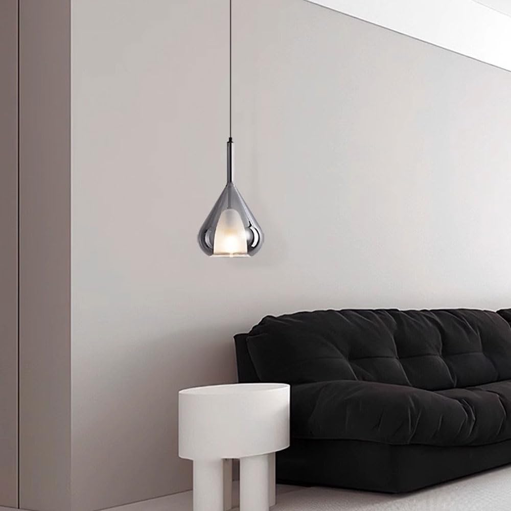 Lampada a Sospensione in Vetro in Stile Nordico, Paralume Creativo a Forma di Goccia d'Acqua, lampadario a Testa Singola con Sorgente Luminosa G9, apparecchi di Illuminazione Decorativi da Soffit